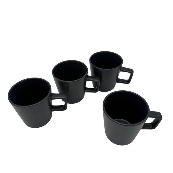 Celina Coffee Tea Mugs Matte Gray Modern Coupe Set of 4 - Picture 1 of 8